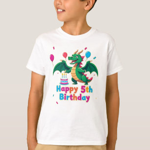 Gelukkig 5e verjaardag Draken T-shirt