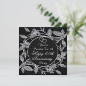 Gelukkig 60-jarig jubileum Diamanten Metallic Blad Kaart (Staand voorkant)