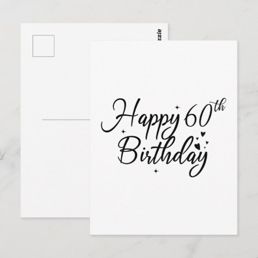 Gelukkig 60ste verjaardag Cake Topper 60 Jaar oud  Briefkaart (Voorkant / Achterkant)