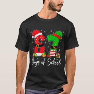 Gelukkig 67 dagen van school Zes Zeven 67 Kerstmis T-shirt
