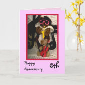 Gelukkig 6-jarig jubileum, aanpasbaar kaart (Gele Bloem)