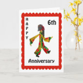 Gelukkig 6de Jubileum Kaart (Gele Bloem)