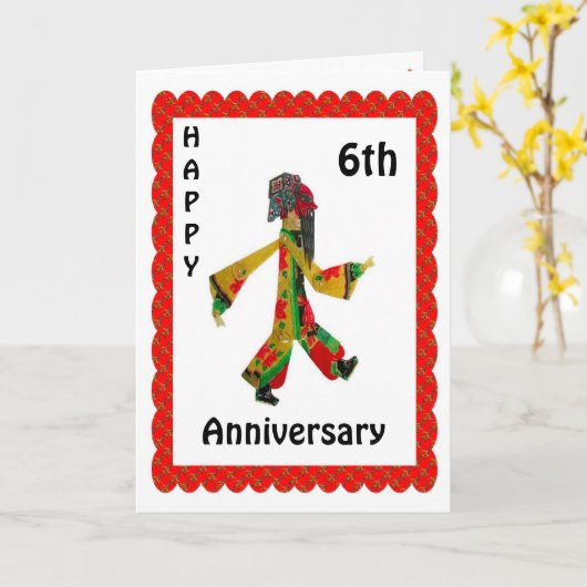 Gelukkig 6de Jubileum Kaart (Gele Bloem)