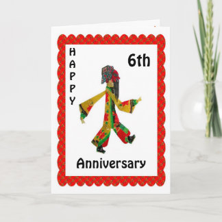 Gelukkig 6de Jubileum Kaart