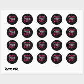 Gelukkig 6e lieve sassy en zes 6 ronde sticker (Vel)
