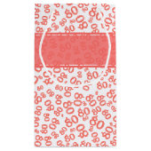 Gelukkig 80e koraal/wit willekeurig getalpatroon klein cadeauzakje (Achterkant)