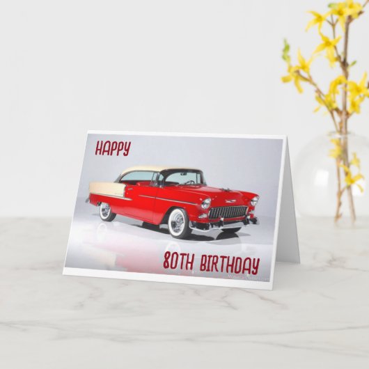 GELUKKIG "80E" VERJAARDAG VAN EEN KLASSIEK MAN KAART (Gele Bloem)