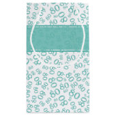 Gelukkig 80ste Blauwgroen/Wit Willekeurig Nummerpa Klein Cadeauzakje (Achterkant)