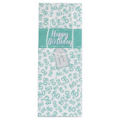 Gelukkig 80ste Blauwgroen/Wit Willekeurig Nummerpa Wijn Cadeautas (Voorkant)