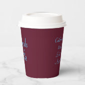 Gelukkig 80ste verjaardagsfeestje Maroon en blauw Papieren Bekers (Links)