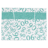 Gelukkig 90ste Willekeurig Nummerpatroon Blauwgroe Groot Cadeauzakje (Achterkant)