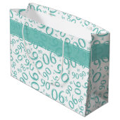 Gelukkig 90ste Willekeurig Nummerpatroon Blauwgroe Groot Cadeauzakje (Achterkant Gekanteld)