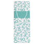 Gelukkig 90ste Willekeurig Nummerpatroon Blauwgroe Wijn Cadeautas (Achterkant)