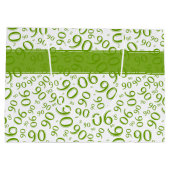 Gelukkig 90ste Willekeurig Nummerpatroon Groen/Wit Groot Cadeauzakje (Achterkant)
