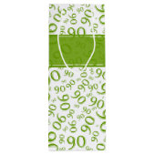 Gelukkig 90ste Willekeurig Nummerpatroon Groen/Wit Wijn Cadeautas (Achterkant)