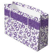 Gelukkig 90ste Willekeurig Nummerpatroon Paarse/Wi Groot Cadeauzakje (Achterkant Gekanteld)
