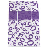 Gelukkig 90ste Willekeurig Nummerpatroon Paarse/Wi Medium Cadeauzakje (Achterkant)