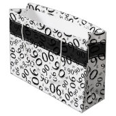 Gelukkig 90ste Willekeurig Nummerpatroon Zwart/Wit Groot Cadeauzakje (Achterkant Gekanteld)