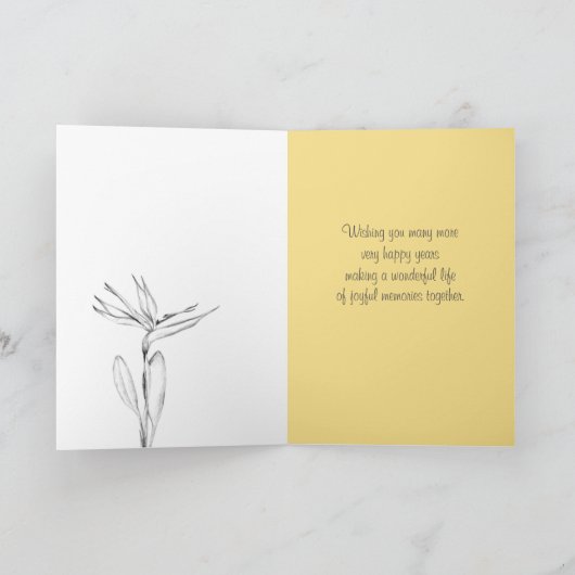 Gelukkig 9e bruiloft Jubileum Bird of Paradise Kaart (Binnen)