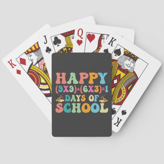 Gelukkig (9x9)+ (6x3)+1 dag van school Grappige Wi Pokerkaarten (Achterkant)