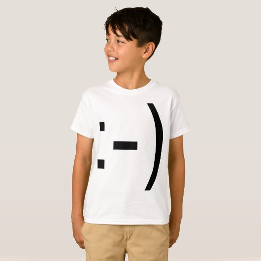 Gelukkig aangezicht emoticon! t-shirt (Voorkant volledig)