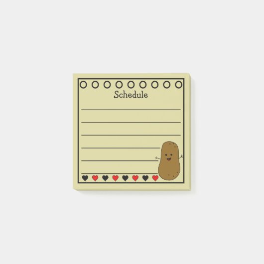 Gelukkig Aardappel Schema Geel Post-it® Notes (Voorkant)