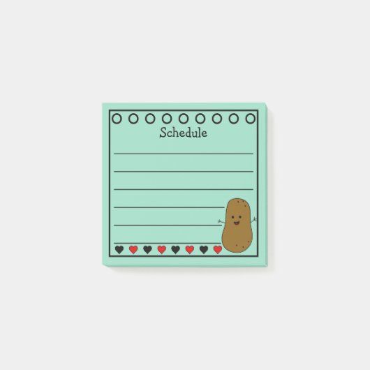 Gelukkig Aardappel Schema teal Post-it® Notes (Voorkant)