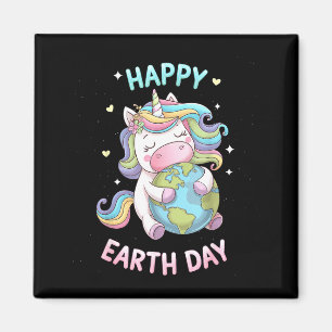 Gelukkig aarde dag shirt schattige aarde met bloem magneet