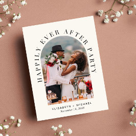 Gelukkig Achteraf Feestboog Foto Bruiloft Uitnodiging Briefkaart