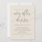 Gelukkig Achteraf Trouwdiner, Crème Grijs Kaart (Voorkant)