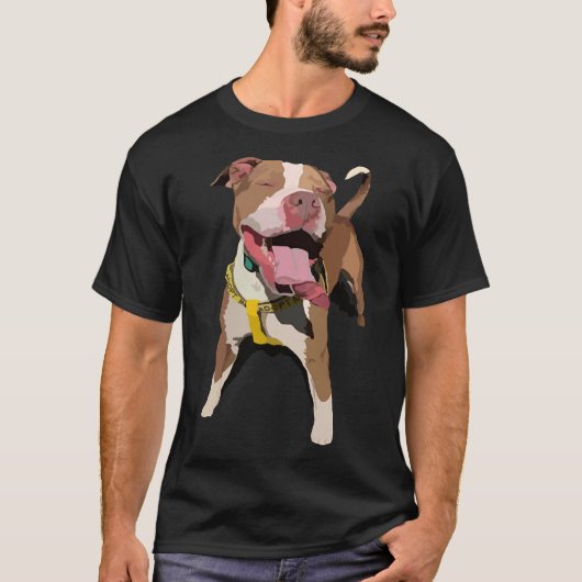 Gelukkig Adoptable Pitbull T-shirt (Voorkant)