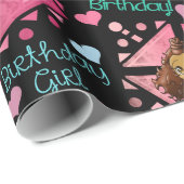 Gelukkig Afrikaans Amerikaans Meisjes Harten Schat Cadeaupapier (Rol Hoek)