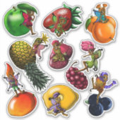 Gelukkig Afrikaans-Amerikaanse feeën fruit Sticker (Voorkant)