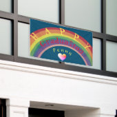 "Gelukkig Afstuderen!" Aangepaste regenboogbanner Spandoek (Buitenkant Gebouw)