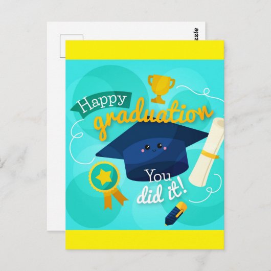 Gelukkig Afstuderen Briefkaart (Voorkant / Achterkant)