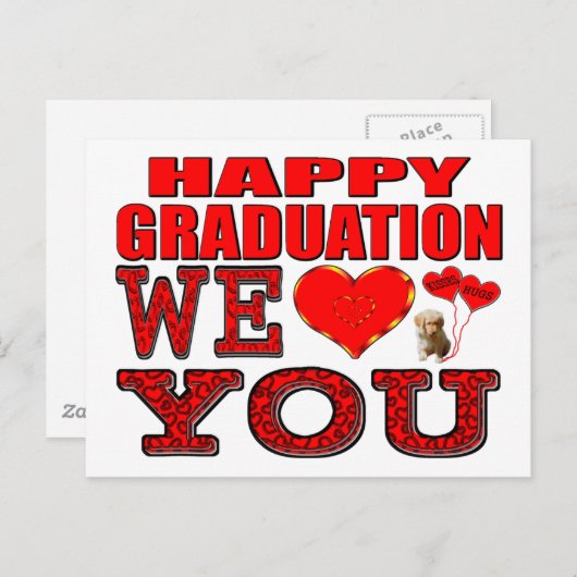 Gelukkig Afstuderen houden we van je Briefkaart (Voorkant / Achterkant)
