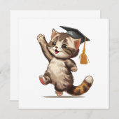 gelukkig afstuderen kleine kat kaart (Voorkant / Achterkant)