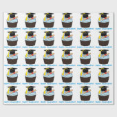 Gelukkig Afstuderen met Cupcake en Diploma Cadeaupapier (Vlak)