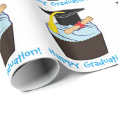 Gelukkig Afstuderen met Cupcake en Diploma Cadeaupapier (Rol Hoek)
