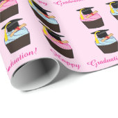 Gelukkig Afstuderen met Cupcake en Diploma Cadeaupapier (Rol Hoek)