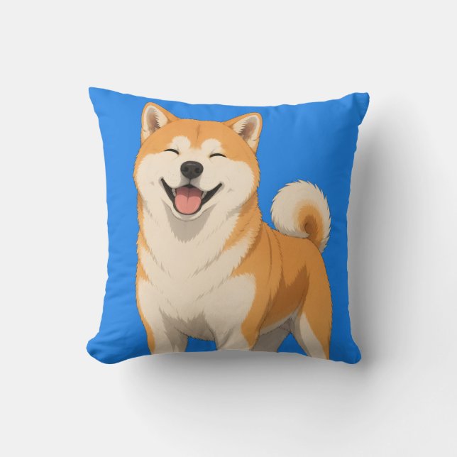 Gelukkig Akita-hond ontwerp Kussen (Voorkant)