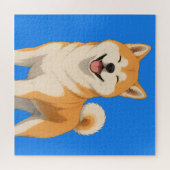 Gelukkig Akita-hond ontwerp Legpuzzel (Horizontaal)