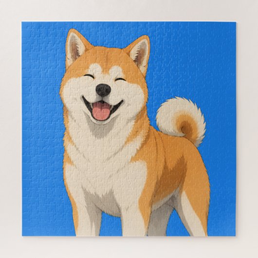 Gelukkig Akita-hond ontwerp Legpuzzel (Verticaal)