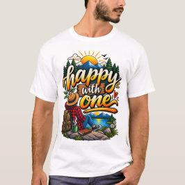 Gelukkig Alleen – Natuurontwerp voor Solo Avontuur T-shirt