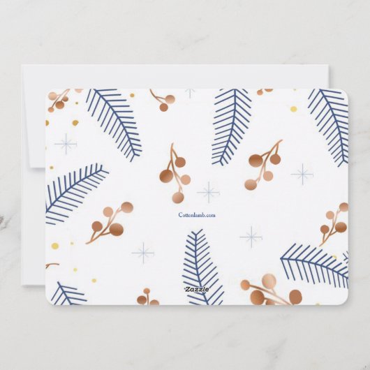 Gelukkig Alles Blauw en Goud Vakantiekaart Feestdagenkaart (Achterkant)