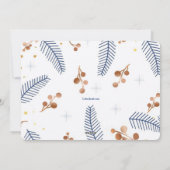 Gelukkig Alles Blauw en Gouden Vakantiekaart Feestdagenkaart (Achterkant)