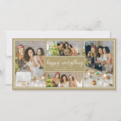 Gelukkig Alles Eenvoudig Witte Script Foto Collage Feestdagenkaart (Voorkant)