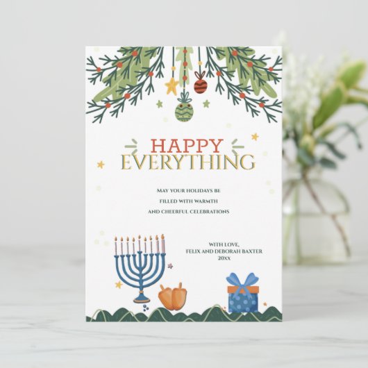 Gelukkig alles Kerstkaart (Staand voorkant)