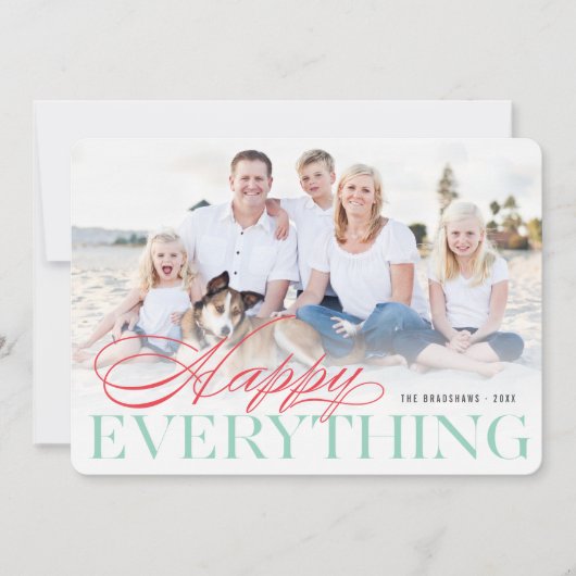 Gelukkig Alles Klassieke Typografie Moderne Foto Feestdagenkaart (Voorkant)