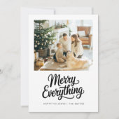 Gelukkig Alles Modern Minimalistisch Familie Foto Feestdagenkaart (Voorkant)